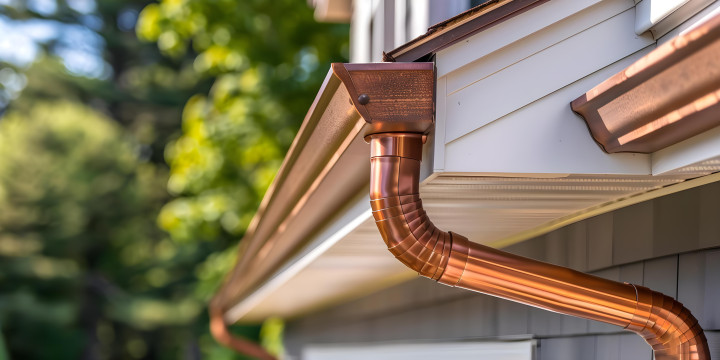 K-Style Copper Rain Gutter