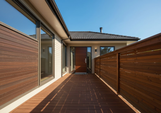Rain Gutter Downspout on Modern Home